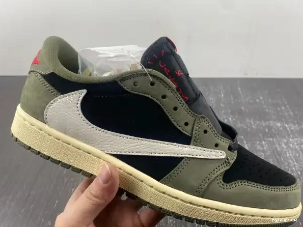 HYPE DM7866-002 OLIVE' JORDAN OG AIR 1 SP TRAVIS LOW 'BLACK X SCOTT 0325